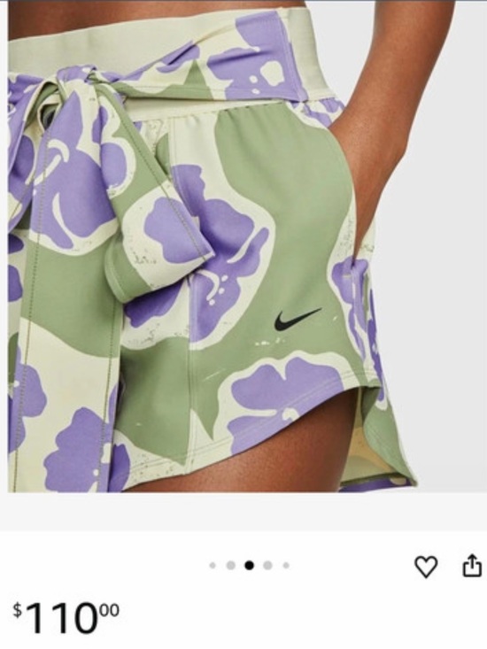 Nike Pants - Nike Naomi Osaka Tie-Waist Floral Shorts in Green and Lavender